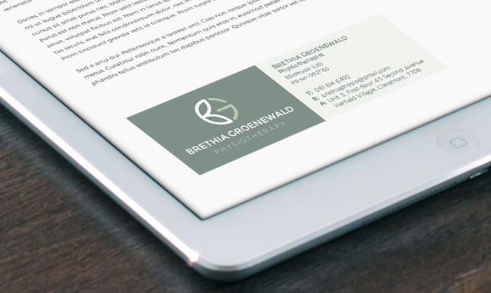 Brethia Groenewald Physio Email Signature